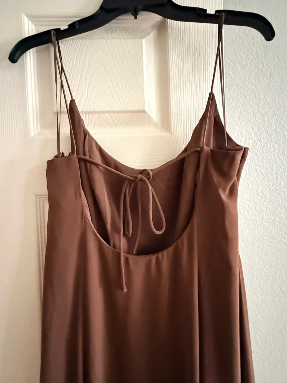 Abercrombie & Fitch Brown Maxi Slip Dress with Cream Hem